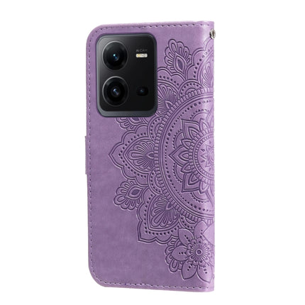 7-petal Flowers Embossing Leather Phone Case, For vivo V25 5G/V25e 4G, For vivo Y02 4G, For Xiaomi Redmi K60/K60 Pro, For Xiaomi Redmi 11A 4G/12C