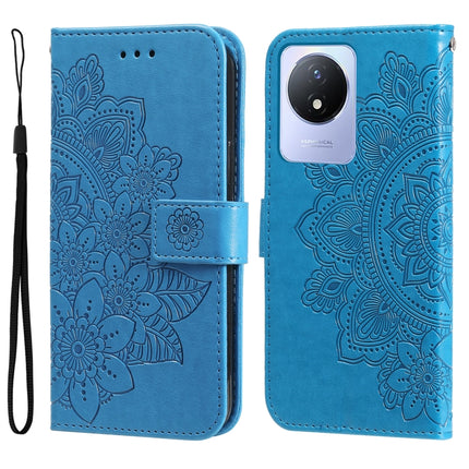 7-petal Flowers Embossing Leather Phone Case, For vivo V25 5G/V25e 4G, For vivo Y02 4G, For Xiaomi Redmi K60/K60 Pro, For Xiaomi Redmi 11A 4G/12C