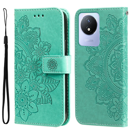 7-petal Flowers Embossing Leather Phone Case, For vivo V25 5G/V25e 4G, For vivo Y02 4G, For Xiaomi Redmi K60/K60 Pro, For Xiaomi Redmi 11A 4G/12C