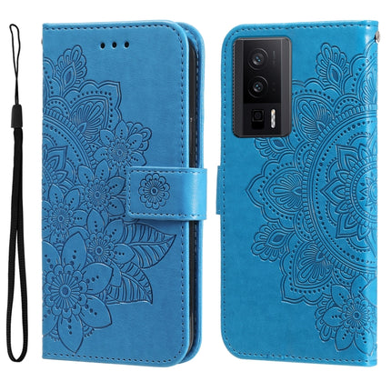 7-petal Flowers Embossing Leather Phone Case, For vivo V25 5G/V25e 4G, For vivo Y02 4G, For Xiaomi Redmi K60/K60 Pro, For Xiaomi Redmi 11A 4G/12C