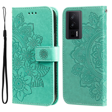 7-petal Flowers Embossing Leather Phone Case, For vivo V25 5G/V25e 4G, For vivo Y02 4G, For Xiaomi Redmi K60/K60 Pro, For Xiaomi Redmi 11A 4G/12C