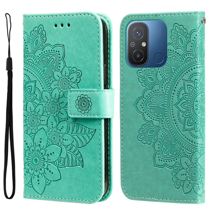 7-petal Flowers Embossing Leather Phone Case, For vivo V25 5G/V25e 4G, For vivo Y02 4G, For Xiaomi Redmi K60/K60 Pro, For Xiaomi Redmi 11A 4G/12C