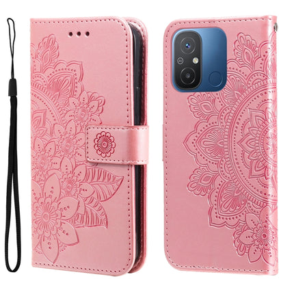 7-petal Flowers Embossing Leather Phone Case, For vivo V25 5G/V25e 4G, For vivo Y02 4G, For Xiaomi Redmi K60/K60 Pro, For Xiaomi Redmi 11A 4G/12C