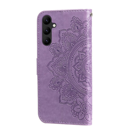 7-petal Flowers Embossing Leather Phone Case, For Samsung Galaxy A24 4G