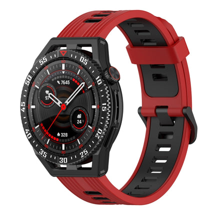 22mm Two-color Stripe Silicone Watch Band, For Huawei Watch GT 3 SE