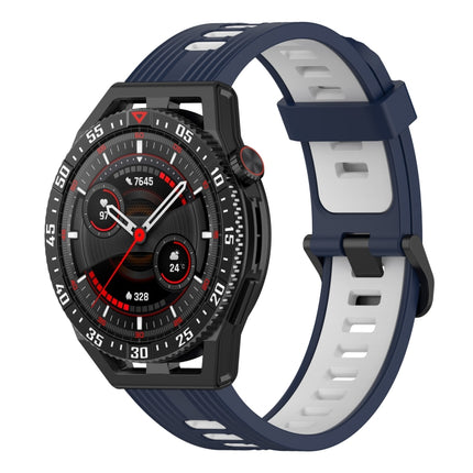 22mm Two-color Stripe Silicone Watch Band, For Huawei Watch GT 3 SE