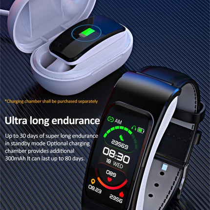 K60 1.08 inch Leather Band Earphone Detachable Life Waterproof Smart Watch Support Bluetooth Call, Leather Band (Black Silver), Leather Band (Black), Leather Band (Brown Silver)
