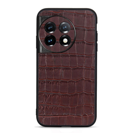 Accurate Hole Crocodile Texture Genuine Leather Phone Case, For OnePlus 11 5G, For OnePlus Ace 2 / 11R, For Samsung Galaxy A24