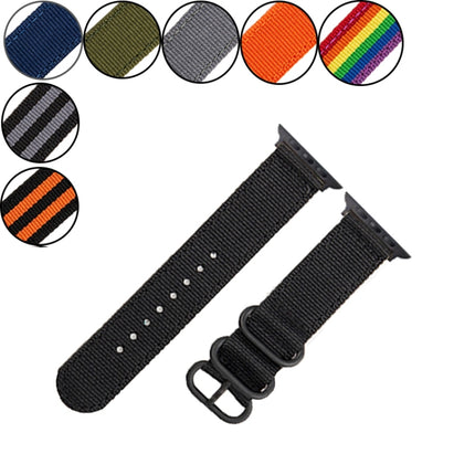 Black Buckle Canvas Watch Band, For Apple Watch Series 8&7 41mm, For Apple Watch Series 8&7 45mm