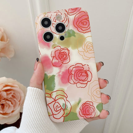 Water Sticker Flower Pattern PC Phone Case, For iPhone 14 Pro Max, For iPhone 14 Pro