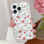 For iPhone 12 Pro / White Backgroud Red Flower
