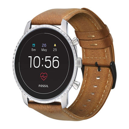 Oil Wax Genuine Leather Watch Band, For Fossil Men Gen 4 Explorist HR, For Fossil Hybrid Smartwatch HR, For Fossil Gen 5 Carlyle / Julianna / Garrett / Carlyle HR, For Huawei Watch GT 2 46mm, For Huawei Watch GT 2e, For Huawei Watch GT 42mm / 46mm