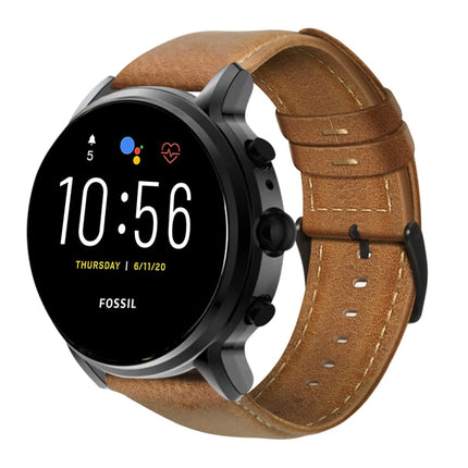 Oil Wax Genuine Leather Watch Band, For Fossil Men Gen 4 Explorist HR, For Fossil Hybrid Smartwatch HR, For Fossil Gen 5 Carlyle / Julianna / Garrett / Carlyle HR, For Huawei Watch GT 2 46mm, For Huawei Watch GT 2e, For Huawei Watch GT 42mm / 46mm
