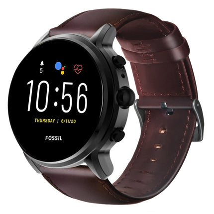 Oil Wax Genuine Leather Watch Band, For Fossil Men Gen 4 Explorist HR, For Fossil Hybrid Smartwatch HR, For Fossil Gen 5 Carlyle / Julianna / Garrett / Carlyle HR, For Huawei Watch GT 2 46mm, For Huawei Watch GT 2e, For Huawei Watch GT 42mm / 46mm