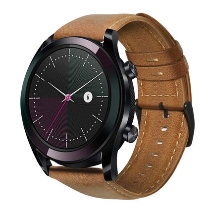 Oil Wax Genuine Leather Watch Band, For Fossil Men Gen 4 Explorist HR, For Fossil Hybrid Smartwatch HR, For Fossil Gen 5 Carlyle / Julianna / Garrett / Carlyle HR, For Huawei Watch GT 2 46mm, For Huawei Watch GT 2e, For Huawei Watch GT 42mm / 46mm