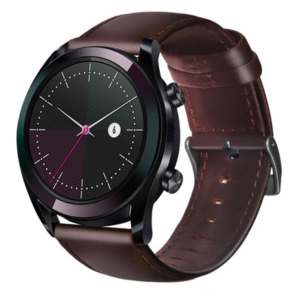 Oil Wax Genuine Leather Watch Band, For Fossil Men Gen 4 Explorist HR, For Fossil Hybrid Smartwatch HR, For Fossil Gen 5 Carlyle / Julianna / Garrett / Carlyle HR, For Huawei Watch GT 2 46mm, For Huawei Watch GT 2e, For Huawei Watch GT 42mm / 46mm