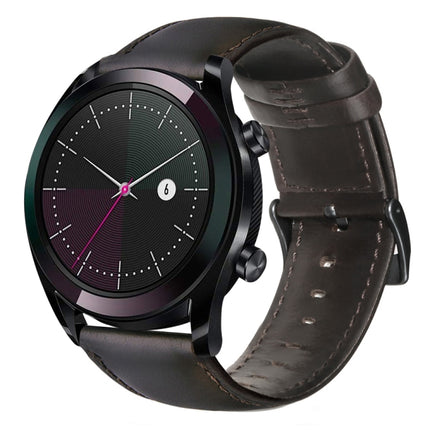 Oil Wax Genuine Leather Watch Band, For Fossil Men Gen 4 Explorist HR, For Fossil Hybrid Smartwatch HR, For Fossil Gen 5 Carlyle / Julianna / Garrett / Carlyle HR, For Huawei Watch GT 2 46mm, For Huawei Watch GT 2e, For Huawei Watch GT 42mm / 46mm