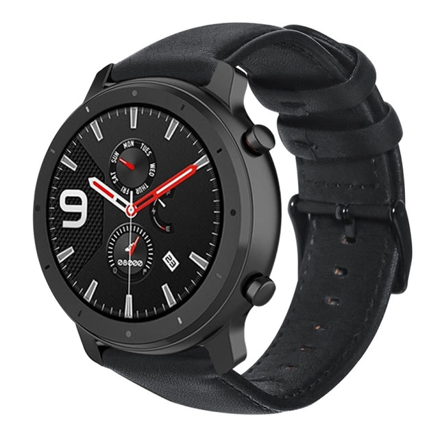 Oil Wax Genuine Leather Watch Band, For Amazfit GTR 47mm / Pace / Stratos, For Amazfit 2 Stratos, For Ticwatch Pro / E2 / S2, For Pebble Gen 1, For Pebble Time