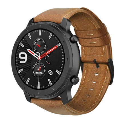 Oil Wax Genuine Leather Watch Band, For Amazfit GTR 47mm / Pace / Stratos, For Amazfit 2 Stratos, For Ticwatch Pro / E2 / S2, For Pebble Gen 1, For Pebble Time