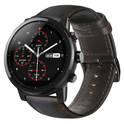 Oil Wax Genuine Leather Watch Band, For Amazfit GTR 47mm / Pace / Stratos, For Amazfit 2 Stratos, For Ticwatch Pro / E2 / S2, For Pebble Gen 1, For Pebble Time