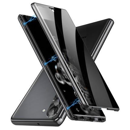 Privacy Full Cover Magnetic Metal Tempered Glass Phone Case, For Samsung Galaxy S23 5G, For Samsung Galaxy S23+ 5G, For Samsung Galaxy S23 Ultra 5G