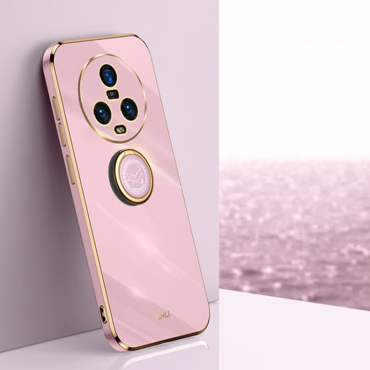XINLI Straight Edge 6D Electroplate TPU Phone Case with Ring Holder, For Honor Magic5 5G, For Honor Magic5 Pro 5G, For Honor X7a 2023