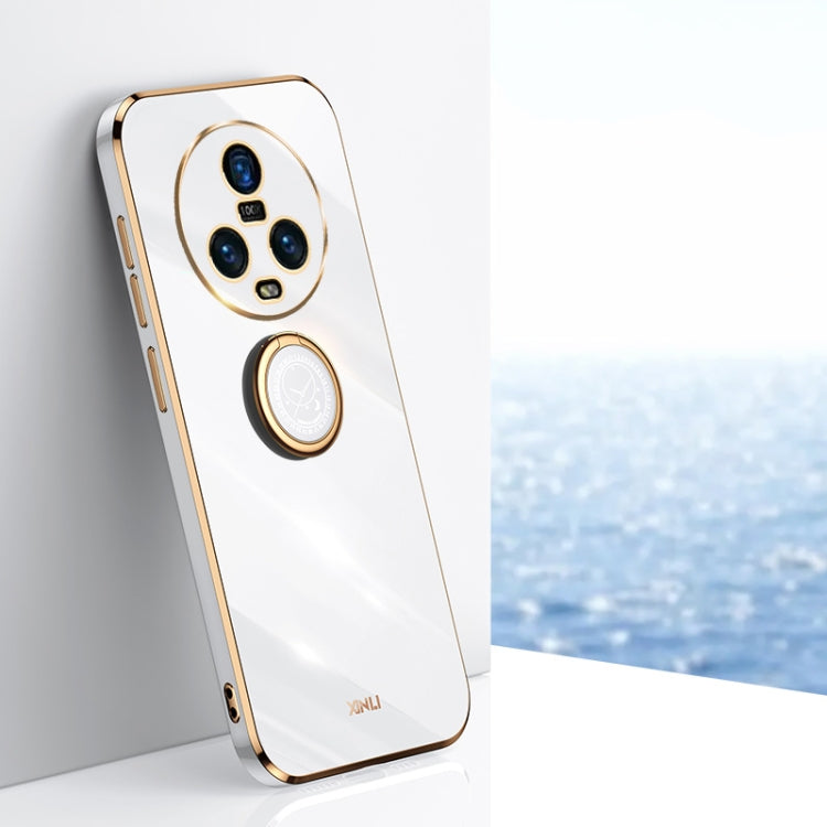 XINLI Straight Edge 6D Electroplate TPU Phone Case with Ring Holder, For Honor Magic5 5G, For Honor Magic5 Pro 5G, For Honor X7a 2023
