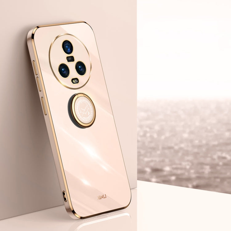 XINLI Straight Edge 6D Electroplate TPU Phone Case with Ring Holder, For Honor Magic5 5G, For Honor Magic5 Pro 5G, For Honor X7a 2023