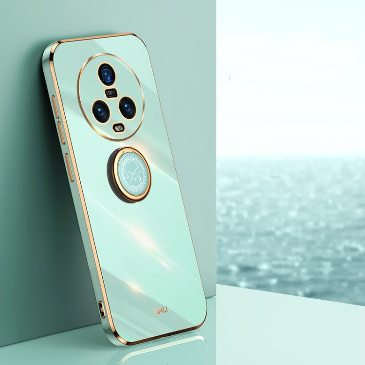 XINLI Straight Edge 6D Electroplate TPU Phone Case with Ring Holder, For Honor Magic5 5G, For Honor Magic5 Pro 5G, For Honor X7a 2023