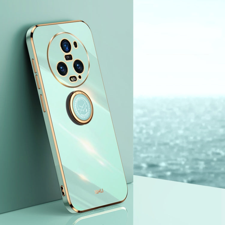 XINLI Straight Edge 6D Electroplate TPU Phone Case with Ring Holder, For Honor Magic5 5G, For Honor Magic5 Pro 5G, For Honor X7a 2023