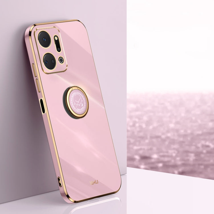 XINLI Straight Edge 6D Electroplate TPU Phone Case with Ring Holder, For Honor Magic5 5G, For Honor Magic5 Pro 5G, For Honor X7a 2023