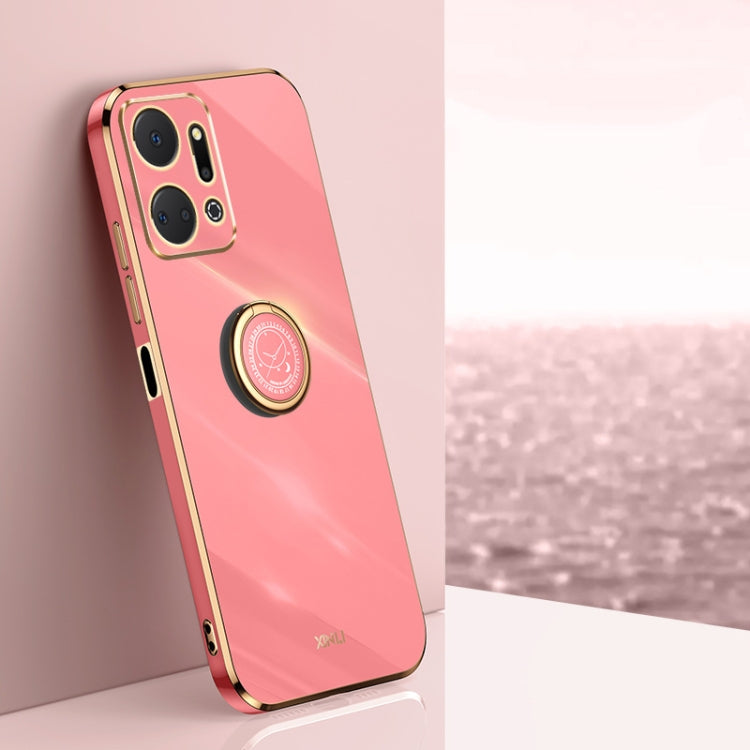XINLI Straight Edge 6D Electroplate TPU Phone Case with Ring Holder, For Honor Magic5 5G, For Honor Magic5 Pro 5G, For Honor X7a 2023