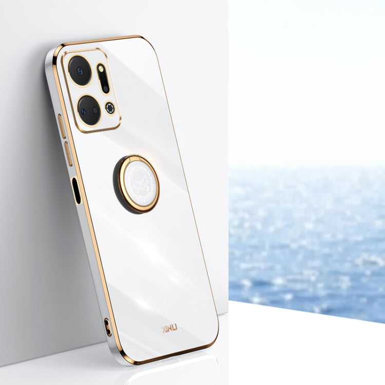 XINLI Straight Edge 6D Electroplate TPU Phone Case with Ring Holder, For Honor Magic5 5G, For Honor Magic5 Pro 5G, For Honor X7a 2023