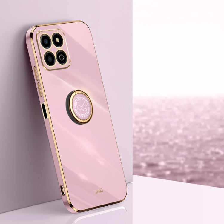 XINLI Straight Edge 6D Electroplate TPU Phone Case with Ring Holder, For Honor X8a 2023, For Honor X9a 5G, For Huawei nova Y61