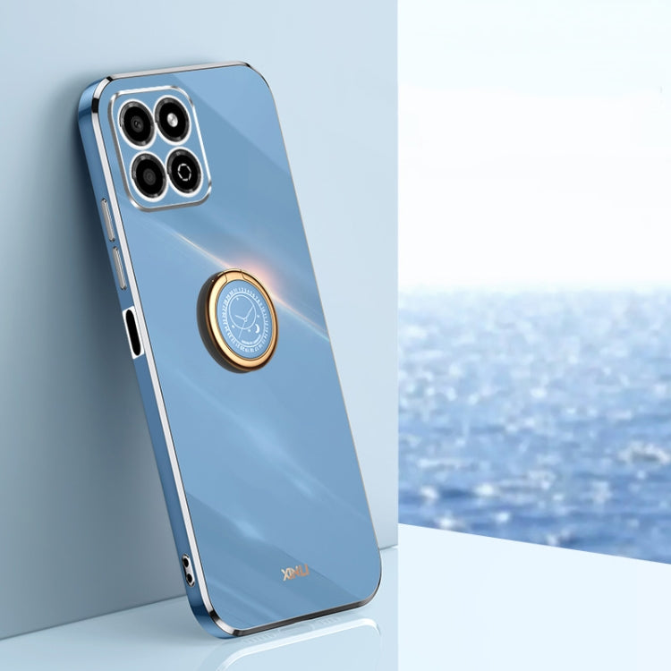 XINLI Straight Edge 6D Electroplate TPU Phone Case with Ring Holder, For Honor X8a 2023, For Honor X9a 5G, For Huawei nova Y61