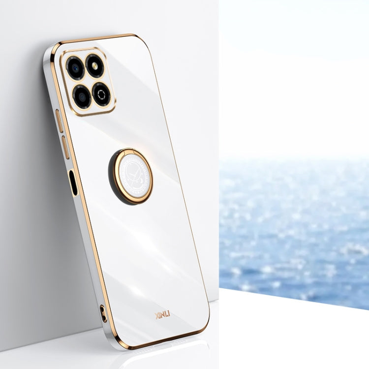 XINLI Straight Edge 6D Electroplate TPU Phone Case with Ring Holder, For Honor X8a 2023, For Honor X9a 5G, For Huawei nova Y61