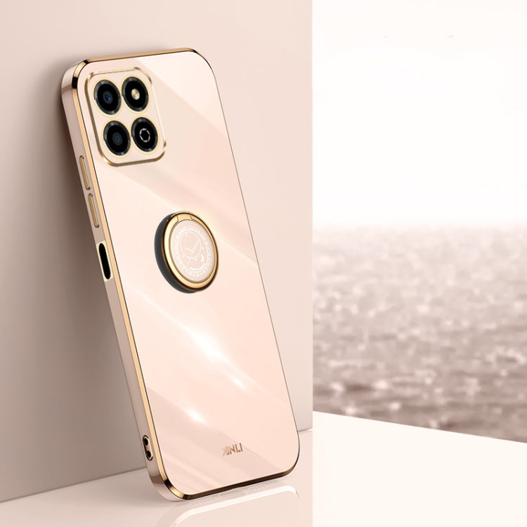 XINLI Straight Edge 6D Electroplate TPU Phone Case with Ring Holder, For Honor X8a 2023, For Honor X9a 5G, For Huawei nova Y61