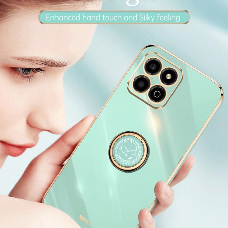 XINLI Straight Edge 6D Electroplate TPU Phone Case with Ring Holder, For Honor X8a 2023, For Honor X9a 5G, For Huawei nova Y61
