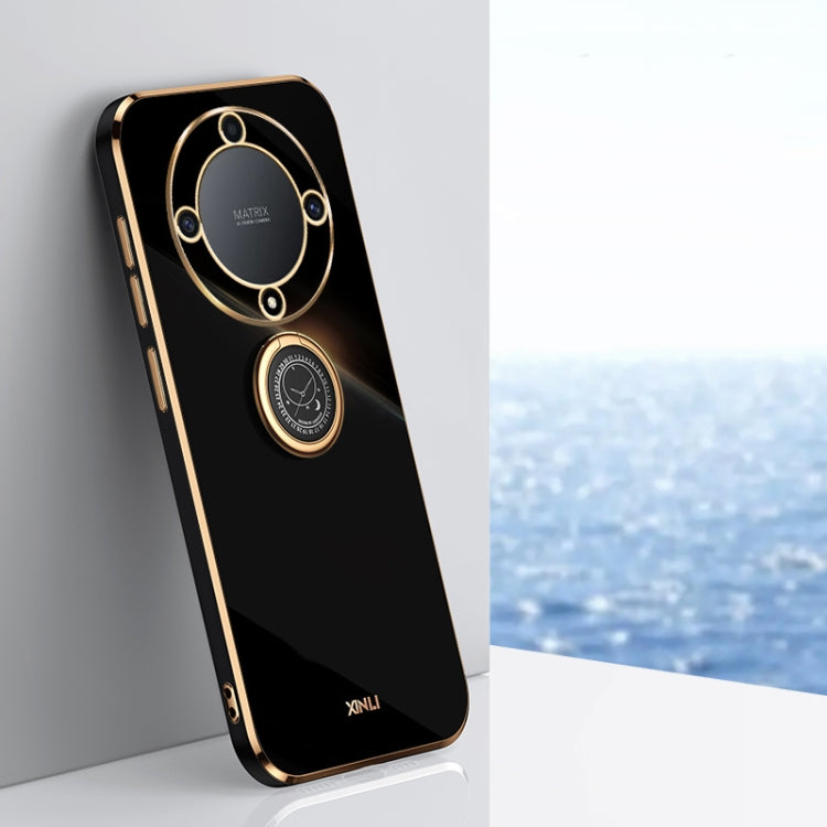 XINLI Straight Edge 6D Electroplate TPU Phone Case with Ring Holder, For Honor X8a 2023, For Honor X9a 5G, For Huawei nova Y61