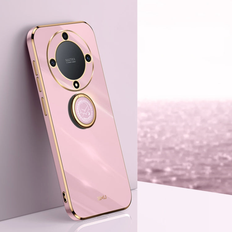 XINLI Straight Edge 6D Electroplate TPU Phone Case with Ring Holder, For Honor X8a 2023, For Honor X9a 5G, For Huawei nova Y61