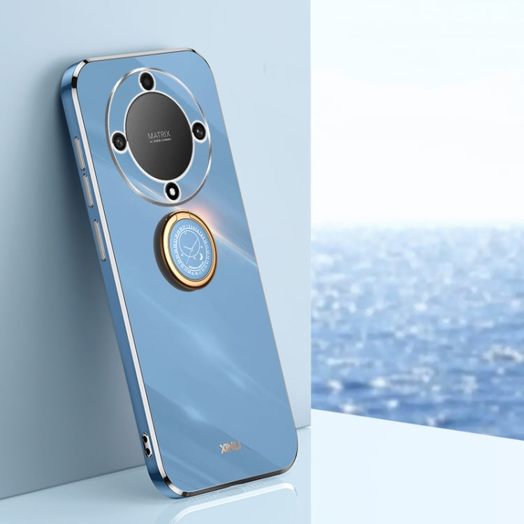 XINLI Straight Edge 6D Electroplate TPU Phone Case with Ring Holder, For Honor X8a 2023, For Honor X9a 5G, For Huawei nova Y61