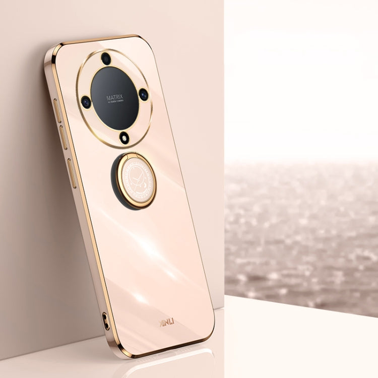 XINLI Straight Edge 6D Electroplate TPU Phone Case with Ring Holder, For Honor X8a 2023, For Honor X9a 5G, For Huawei nova Y61