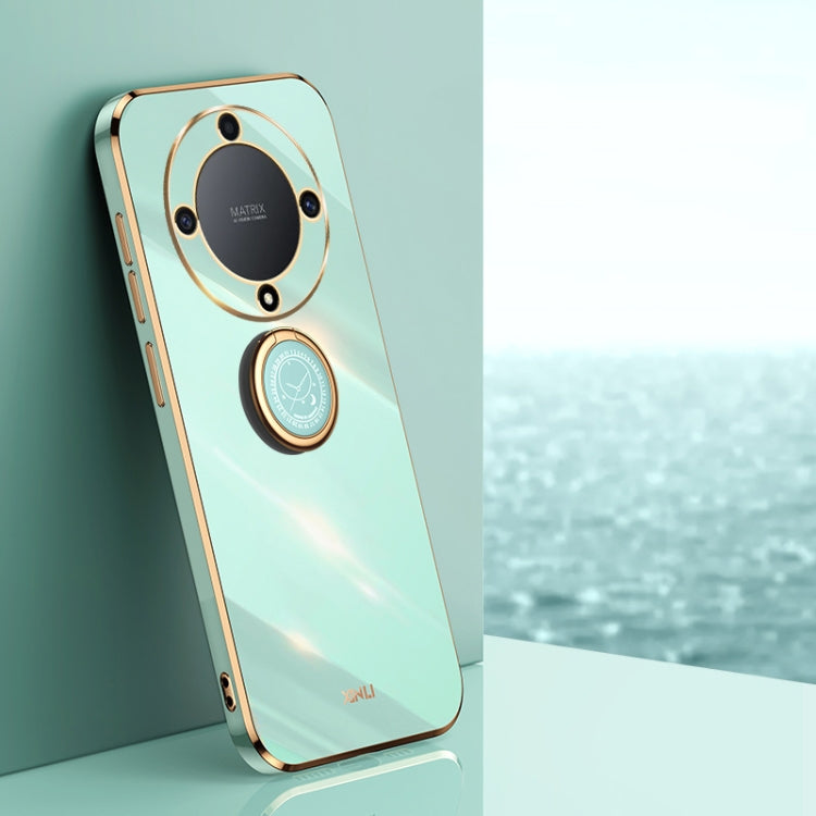 XINLI Straight Edge 6D Electroplate TPU Phone Case with Ring Holder, For Honor X8a 2023, For Honor X9a 5G, For Huawei nova Y61