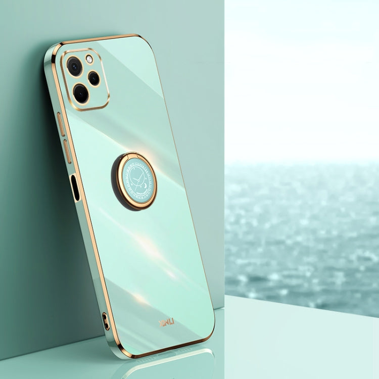 XINLI Straight Edge 6D Electroplate TPU Phone Case with Ring Holder, For Honor X8a 2023, For Honor X9a 5G, For Huawei nova Y61