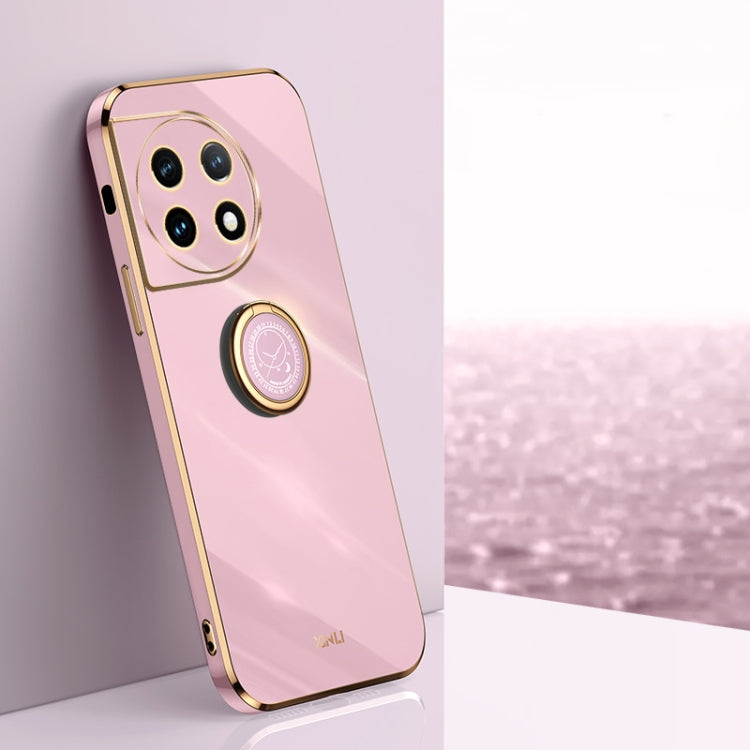 XINLI Straight Edge 6D Electroplate TPU Phone Case with Ring Holder, For OnePlus 11, For OnePlus Ace 2, For Realme GT Neo 5