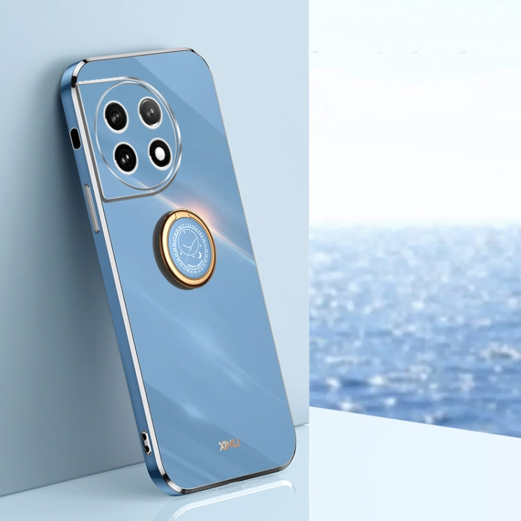 XINLI Straight Edge 6D Electroplate TPU Phone Case with Ring Holder, For OnePlus 11, For OnePlus Ace 2, For Realme GT Neo 5