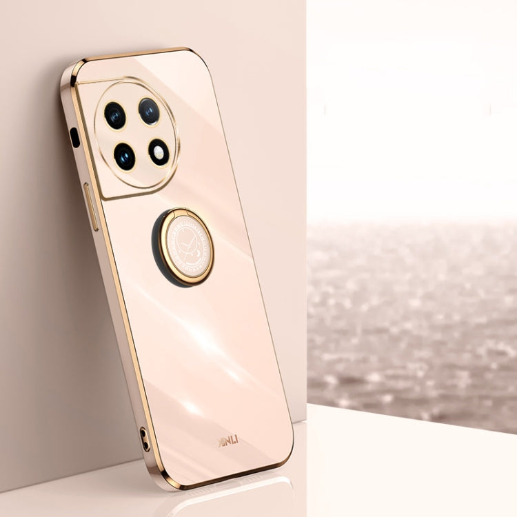 XINLI Straight Edge 6D Electroplate TPU Phone Case with Ring Holder, For OnePlus 11, For OnePlus Ace 2, For Realme GT Neo 5