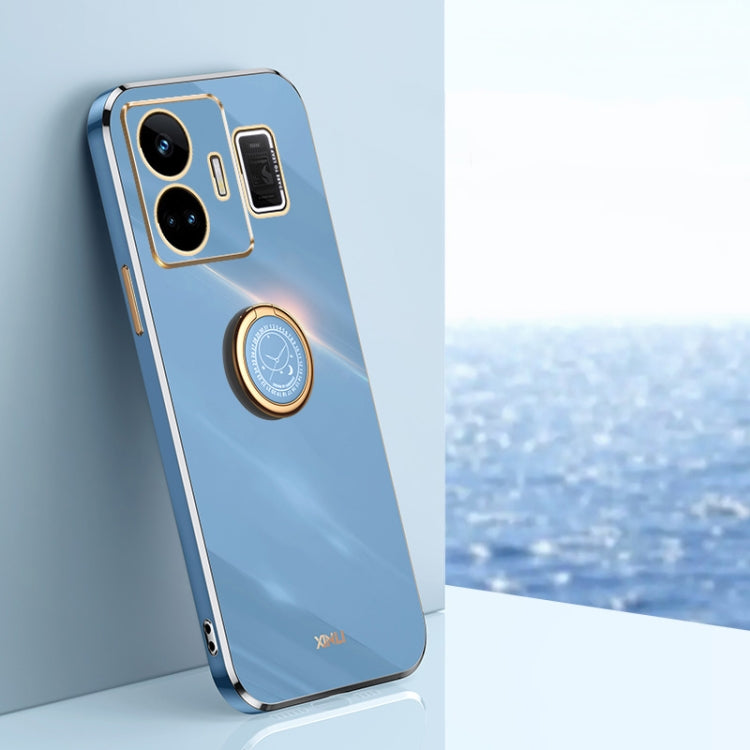 XINLI Straight Edge 6D Electroplate TPU Phone Case with Ring Holder, For OnePlus 11, For OnePlus Ace 2, For Realme GT Neo 5