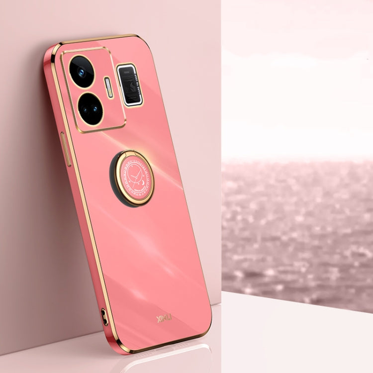 XINLI Straight Edge 6D Electroplate TPU Phone Case with Ring Holder, For OnePlus 11, For OnePlus Ace 2, For Realme GT Neo 5
