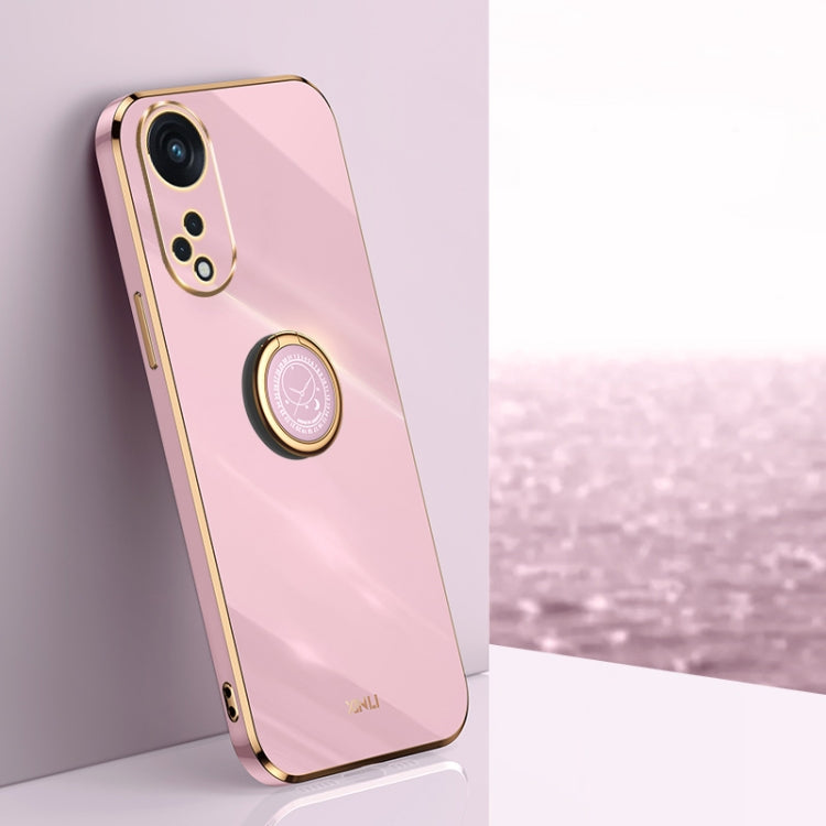 XINLI Straight Edge 6D Electroplate TPU Phone Case with Ring Holder, For OPPO Reno8 T 5G, For vivo Y100, For Samsung Galaxy A24 4G